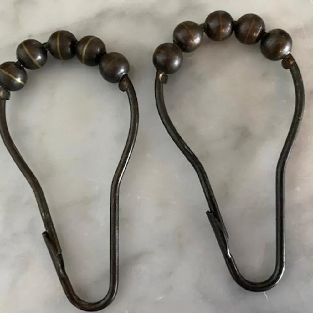 (Set of 12) Metal Shower Curtain Rings, Bronze